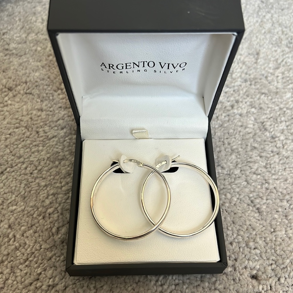 Silver Medium Hoops